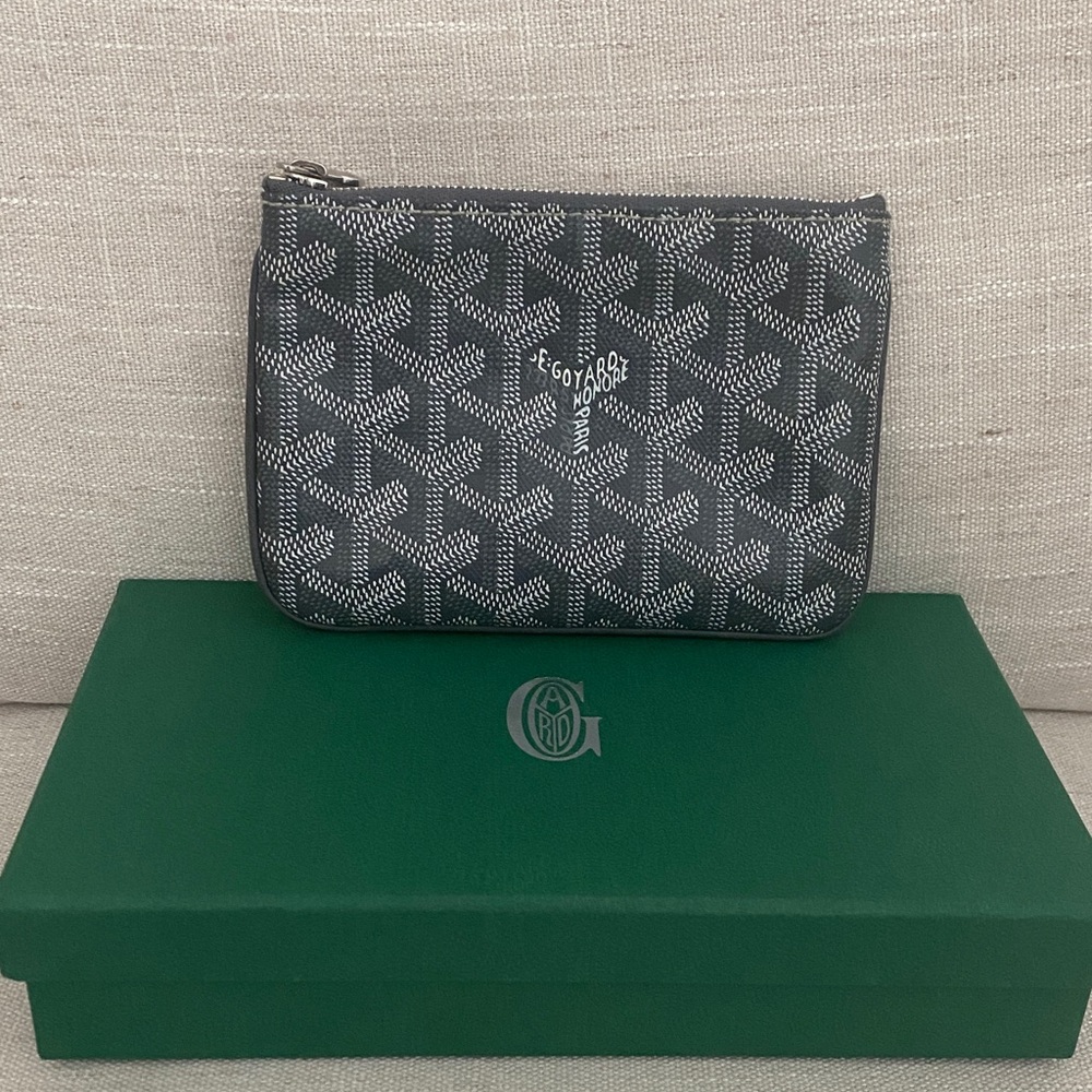 Goyard 2022 pochette senat gray zip pouch wallet